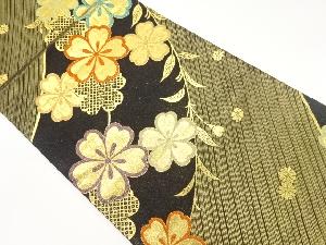 枝垂れ桜に斜線模様織出し袋帯